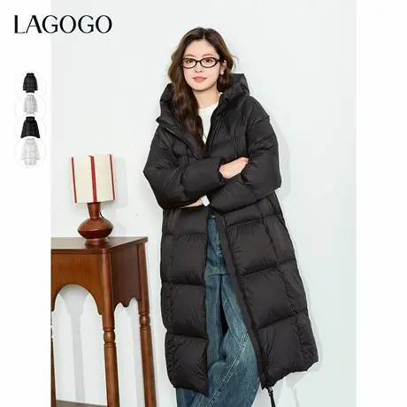【三防】LAGOGO泡芙羽绒服女2025年冬季新款保暖中长款加厚外套图片