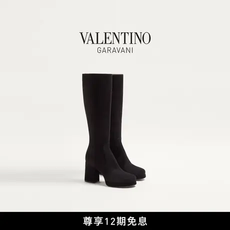 [秋冬新品]华伦天奴VALENTINO女士FAWCETTE 厚底皮革高筒靴商品大图
