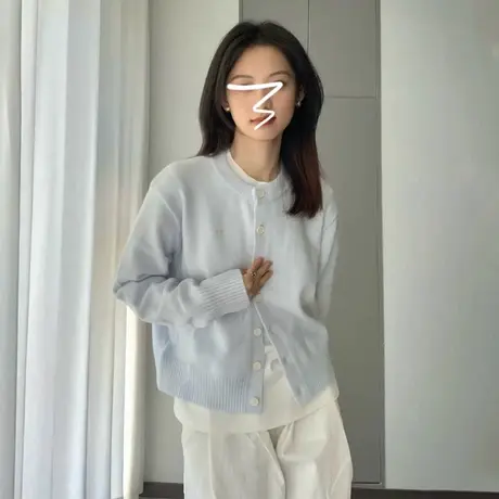 秋冬毛衣开衫外套女软糯温柔风甜美日系小众设计感外搭针织上衣潮图片