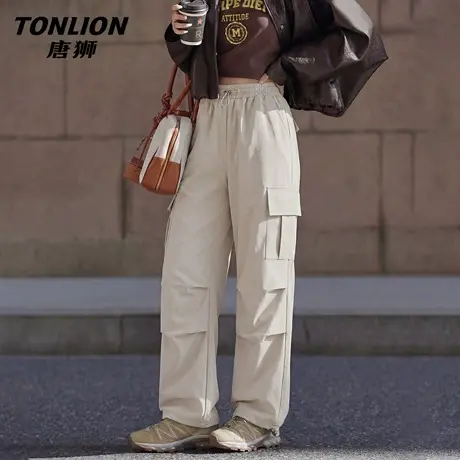 唐狮官方三防工装裤女2026新款春夏宽松阔腿裤户外登山裤伞兵裤VC商品大图