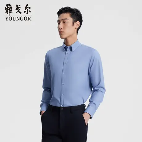 【D系桑蚕丝】雅戈尔23秋季新品官方商务休闲时尚千鸟格长袖衬衫商品大图