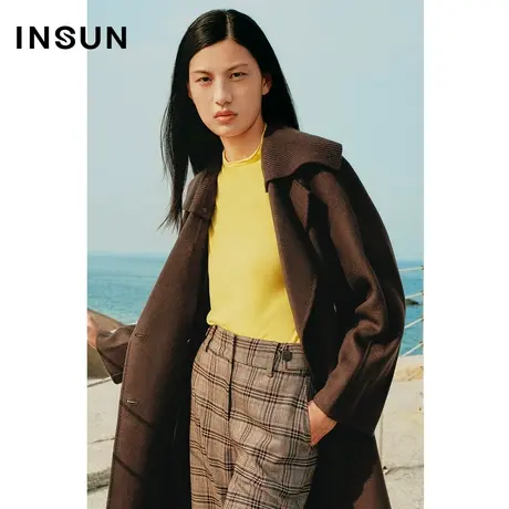 恩裳商场同款2022冬季时尚简约纯色羊毛打底衫修身百搭毛织衫商品大图