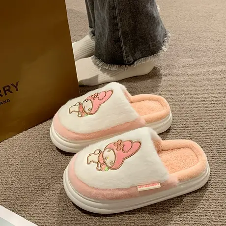 2023新款秋冬季可爱棉拖鞋女室内加绒厚底冬天保暖毛毛绒居家居女商品大图