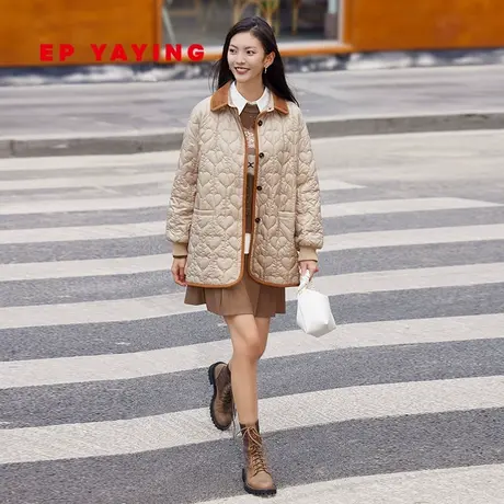 EP YAYING雅莹女装 爱心肌理衬衫撞色棉服 商场同款M106A图片