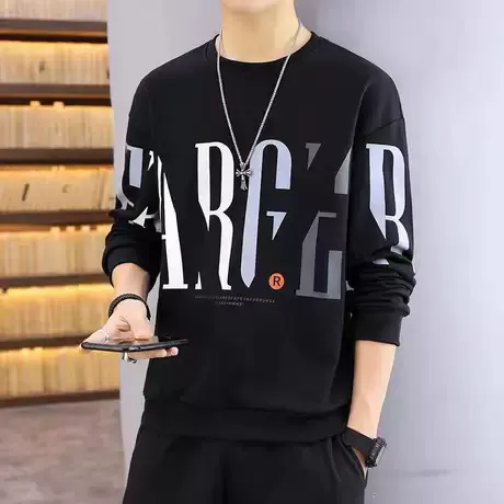 卫衣男2023新款潮流外套春秋季宽松百搭圆领长袖ins港风潮牌衣服商品大图