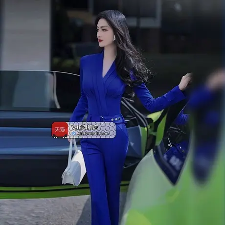 VJE秋季时尚女人味气质V领修身内搭显瘦上衣新款通勤衬衫商品大图