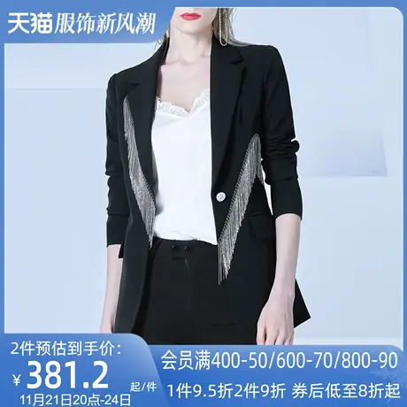 黑色职业设计感西装外套女2024年春秋新款气质女神范小众修身西服图片