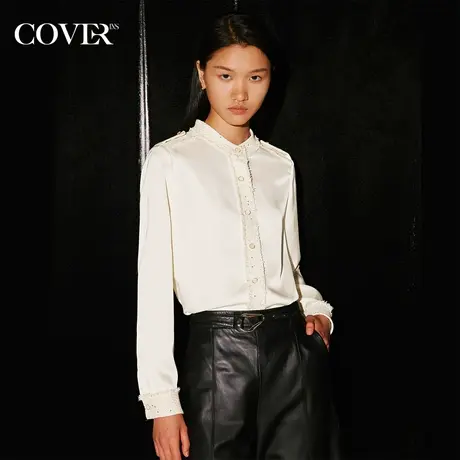 COVER秋季双面缎亮片香风衬衫商品大图