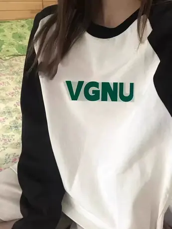 纯棉长袖t恤女2023年新款春秋装复古港味chic撞色内搭打底衫上衣图片