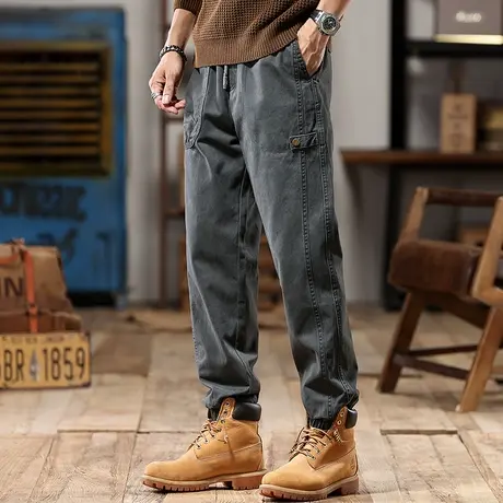 潮流宽松工装裤潮流耐磨高密斜纹精梳棉百搭时尚通用潮流工装裤商品大图