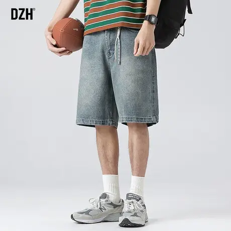 青少年运动牛仔短裤男夏季薄款直筒宽松五分裤2023年新款球裤中裤商品大图