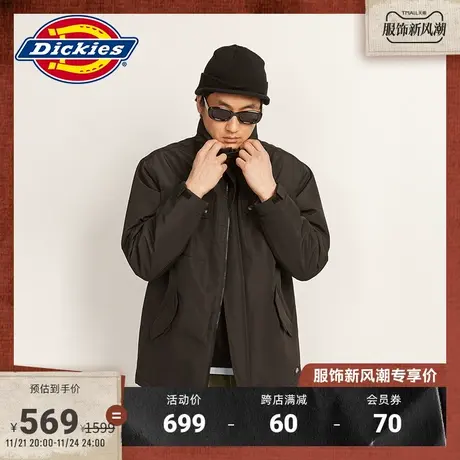 Dickies 秋冬 工装 保暖连帽棉服 宽松外套教练夹克商品大图