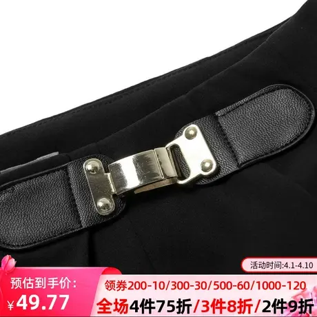 秋水伊人2021春装新品简约休闲裤九分裤阔腿裤裤子女宽松舒适J072图片