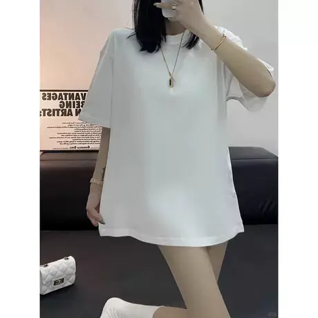 重磅短袖女T恤纯棉爆款2024新款潮流宽松大版半袖上衣时尚显瘦衣商品大图