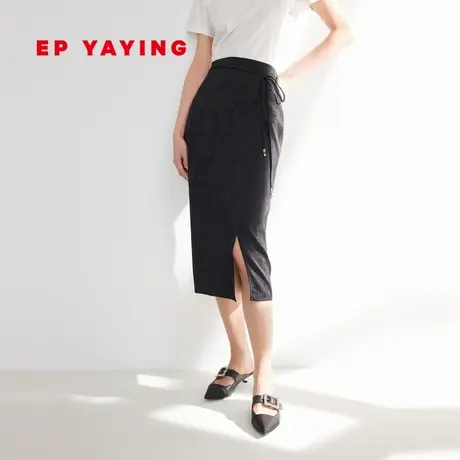 [真丝系列]EP雅莹女装 侧开叉印花半身裙 2023新款3511A图片
