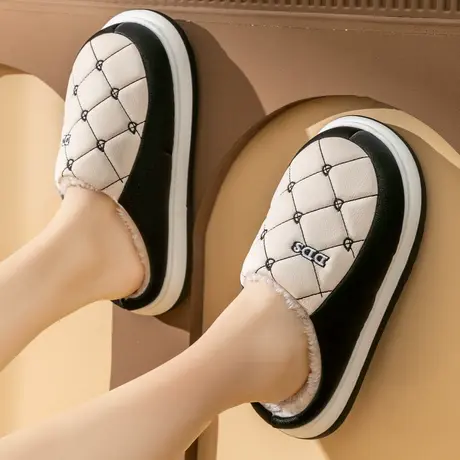 踩屎感棉拖鞋女秋冬季可外穿室内家居防滑厚底保暖加绒毛毛拖鞋男商品大图