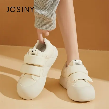 Josiny/卓诗尼魔术贴厚底休闲鞋女2024年春季新款丑萌大头面包鞋商品大图