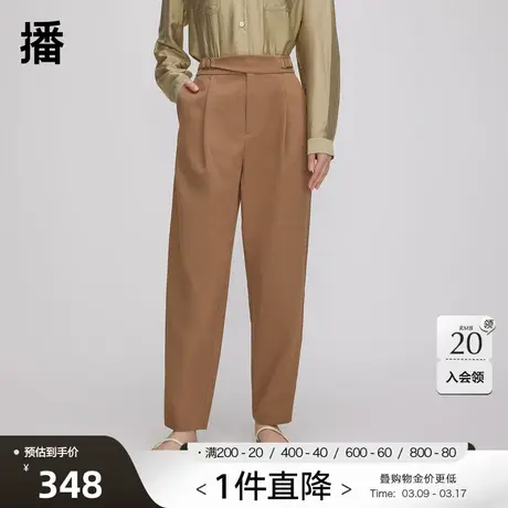 播直筒休闲裤女年春季新款高腰显瘦通勤休闲西装裤DDQ4KD5088商品大图