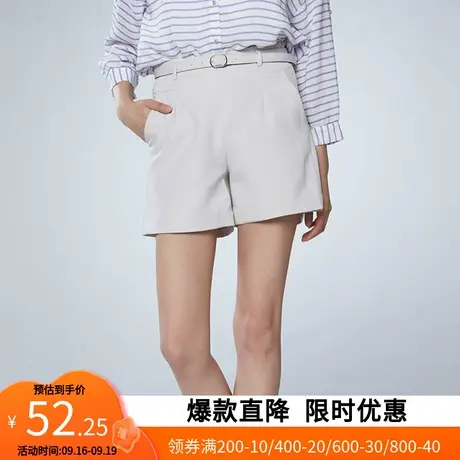 艾格官方旗舰店夏女士短裤裤子高腰宽松休闲显瘦百搭Y1735商品大图