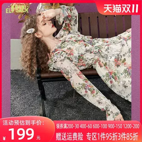 妖精的口袋法式雪纺碎花连衣裙女2023春季新款宽松气质高级感裙子图片