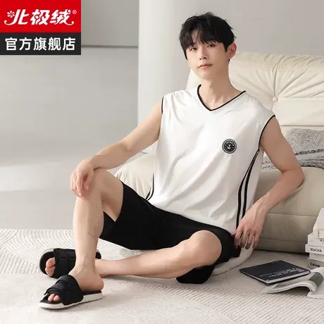 背心睡衣男士夏季莫代尔薄款2023年新款大码凉感可外穿家居服套装商品大图