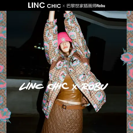 2023金羽杰#LINC设计师联名系列#收腰短款派克羽绒服女Y22802502商品大图