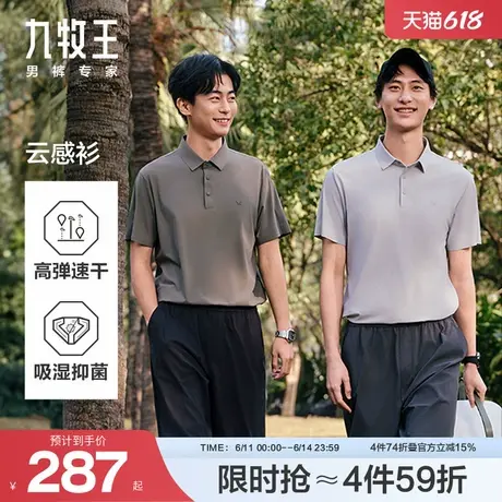 【7A抗菌速干】九牧王男士25夏季新款户外polo衫翻领t恤爸爸短袖图片