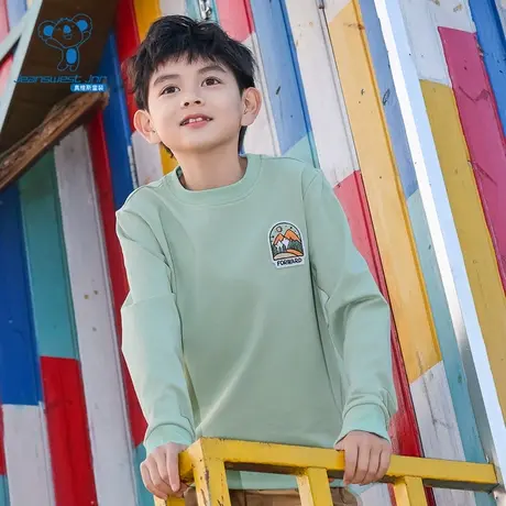 JJ真维斯商场同款童装2025春装新款男童长袖圆领中大童卫衣衣服商品大图