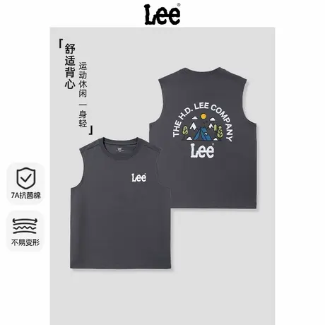 Lee童装男童短袖t恤2025新款中大童夏季无袖上衣儿童背心纯棉夏装商品大图