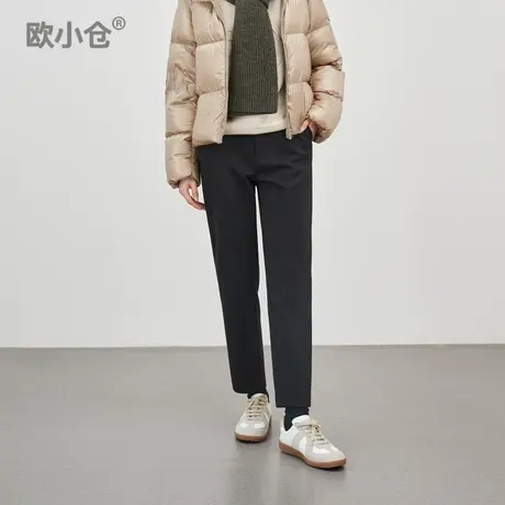 欧小仓3D打印羽绒裤轻量保暖黑科技优雅御寒 秋冬通勤锥形西装裤图片