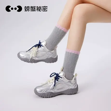 螃蟹秘密袜子女秋冬季款毛圈保暖中筒长筒堆堆袜7A抗菌百搭2双装商品大图
