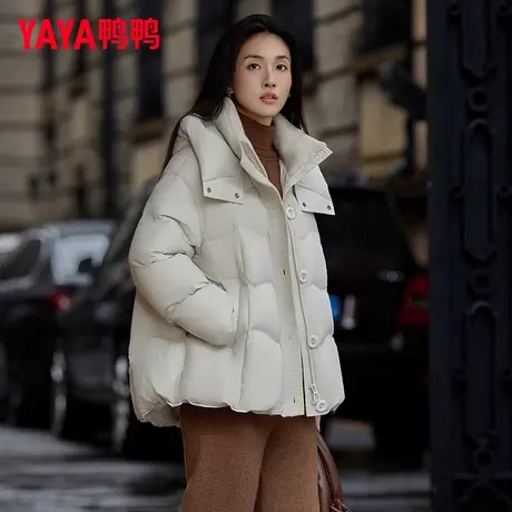 鸭鸭短款羽绒服女2025年冬季新款宽松加厚时尚面包服保暖女士外套图片