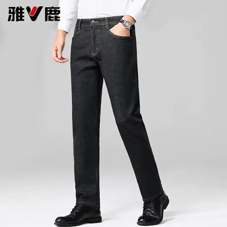 雅鹿休闲裤男 2025秋冬季新款经典牛仔裤男中腰韩版时尚休闲长裤图片