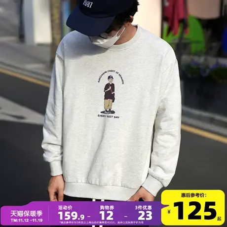 Radiohead圆领卫衣男美式休闲宽松印花潮宽松加绒保暖23秋冬新款商品大图