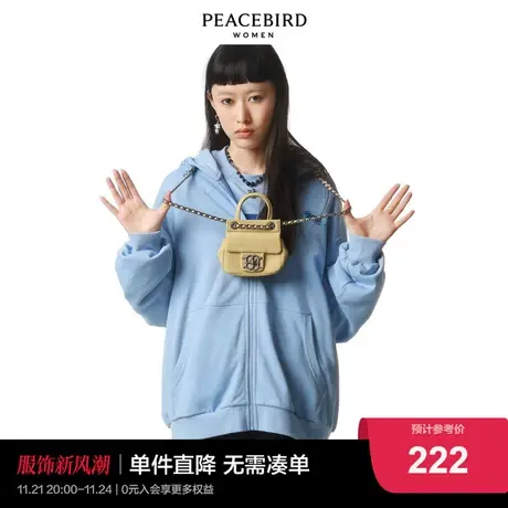 太平鸟2022年春季新款廓形拉链卫衣A3DCC1610图片