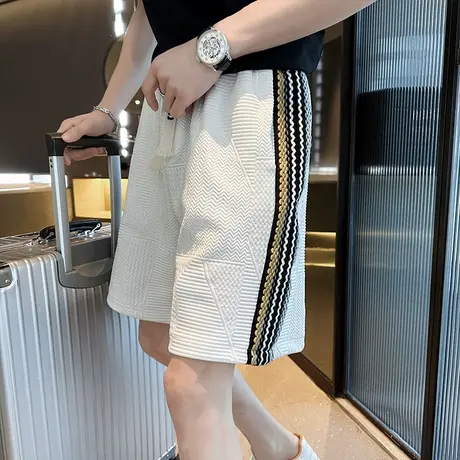 白色裤子夏季男款薄款潮牌时尚休闲短裤宽松男士大裤衩运动五分裤商品大图
