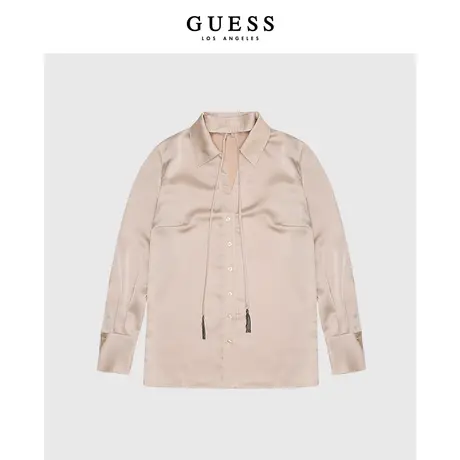 【38上新季】GUESS女士时尚简约翻领纯色衬衫商品大图
