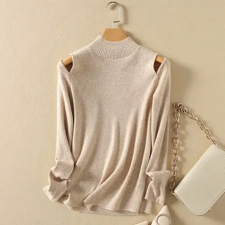 半高领毛衣套头打底衫女春装2024年新款内搭爆款百搭洋气针织衫女商品大图