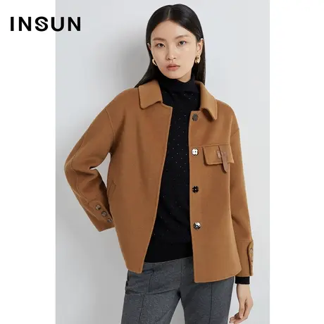 INSUN恩裳线上专选冬季小个子毛呢大衣美拉德外套商品大图