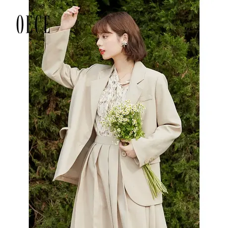 Oece气质小西装春秋春季新款女复古高级感炸街外套西服商品大图