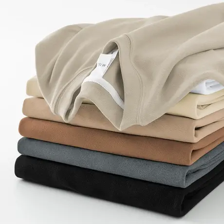 300g重磅双面德绒长袖t恤男装2024新款秋冬圆领内搭打底衫秋衣服图片