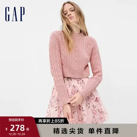 【LOVE SHACK FANCY】Gap女装早春罗纹圆领毛衣休闲针织衫793356商品大图