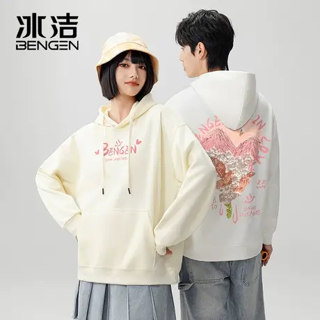 冰洁卫衣女士春季新款ins潮流连帽长袖上衣运动连帽爱心情侣衣服商品大图