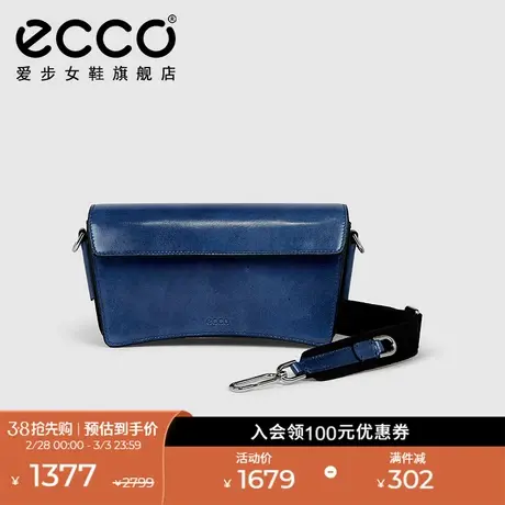 ECCO爱步包包单肩包 真皮方包信封包质感纯色斜挎包 蓝韵9107236商品大图