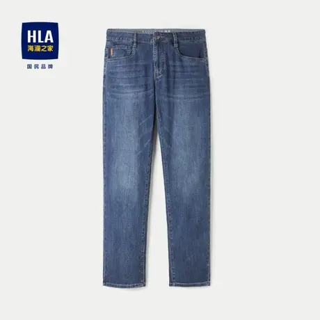 HLA/海澜之家微弹牛仔裤24春夏新款凉感五袋款中腰洗水工艺裤子男图片