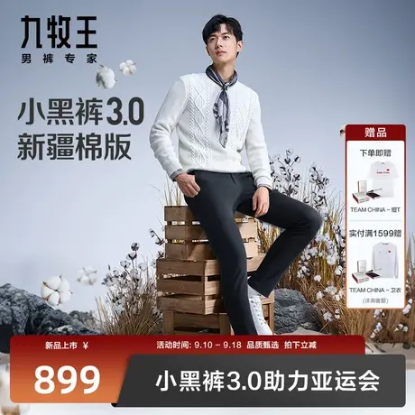 [小黑裤3.0新疆棉版]九牧王男装JB1C72511休闲裤23秋冬专柜品质图片