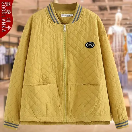 加肥加大码中年妈妈春秋休闲夹克女200斤宽松洋气立领棒球服外套商品大图