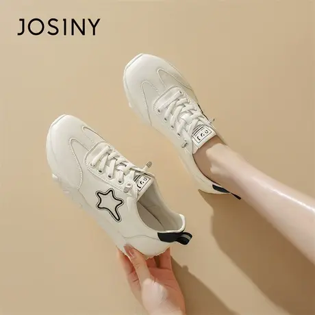 Josiny/卓诗尼厚底板鞋女2024新款春季爆款女鞋子透气百搭休闲鞋商品大图