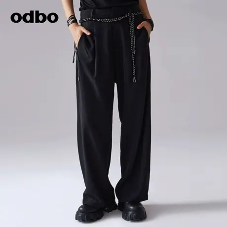 odbo/欧迪比欧时尚气质高级感休闲裤女春季新款百搭垂感西装长裤商品大图