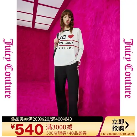 橘滋【秋季新品】最爱JC经典爱心logo印花女式针织衫图片